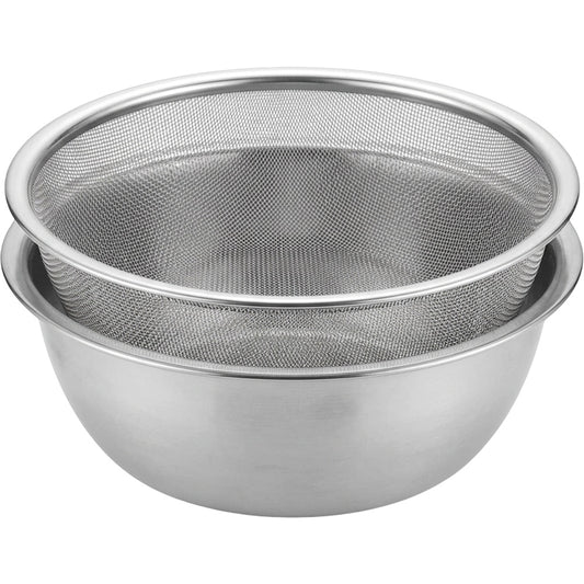Fbkmx Basinfit Stainless Steel Mesh Draining Basket with Catch Bowl 11 in Set of 2 - Product view