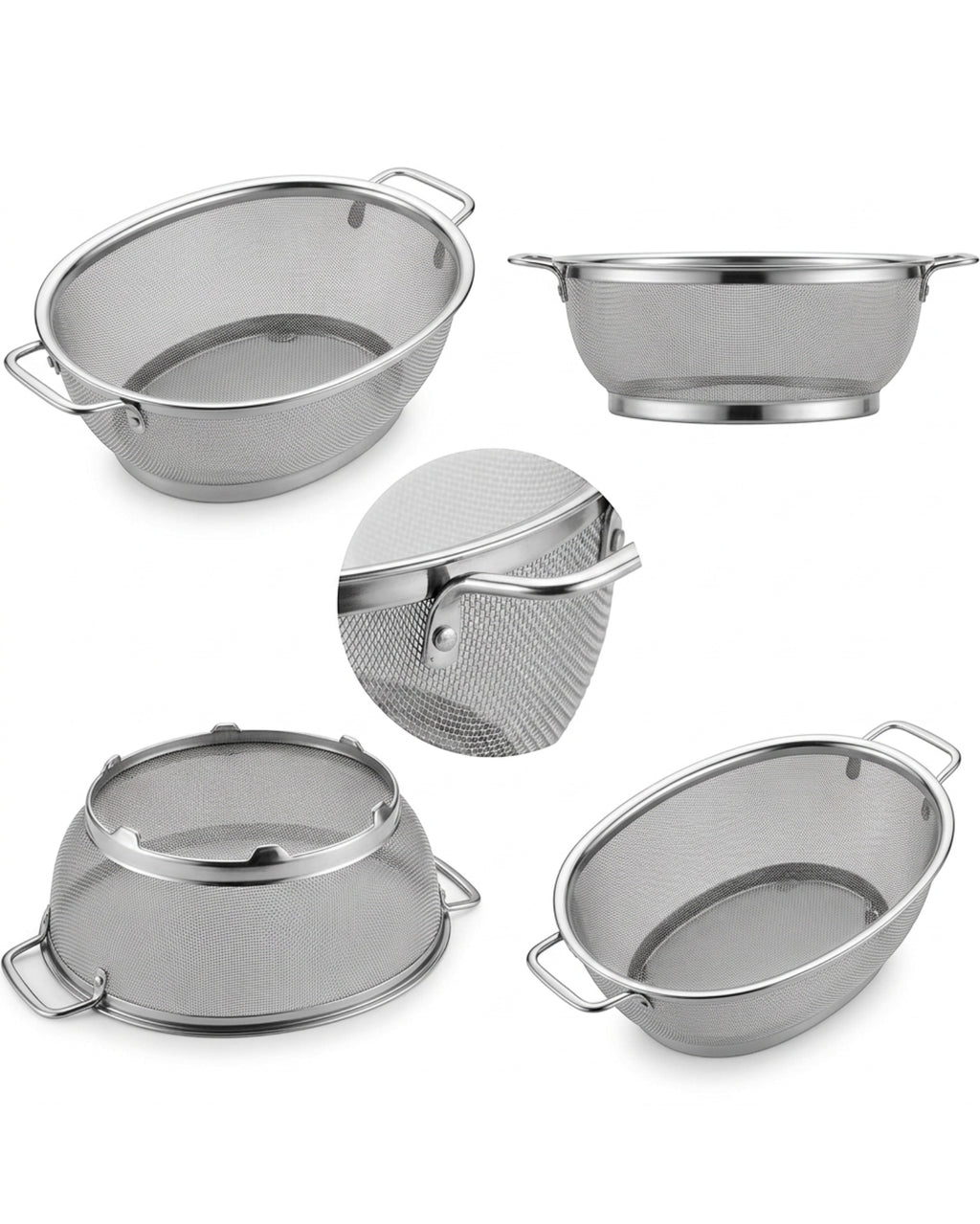 Fbkmx Oval Stainless Mesh Draining Basket 11 in