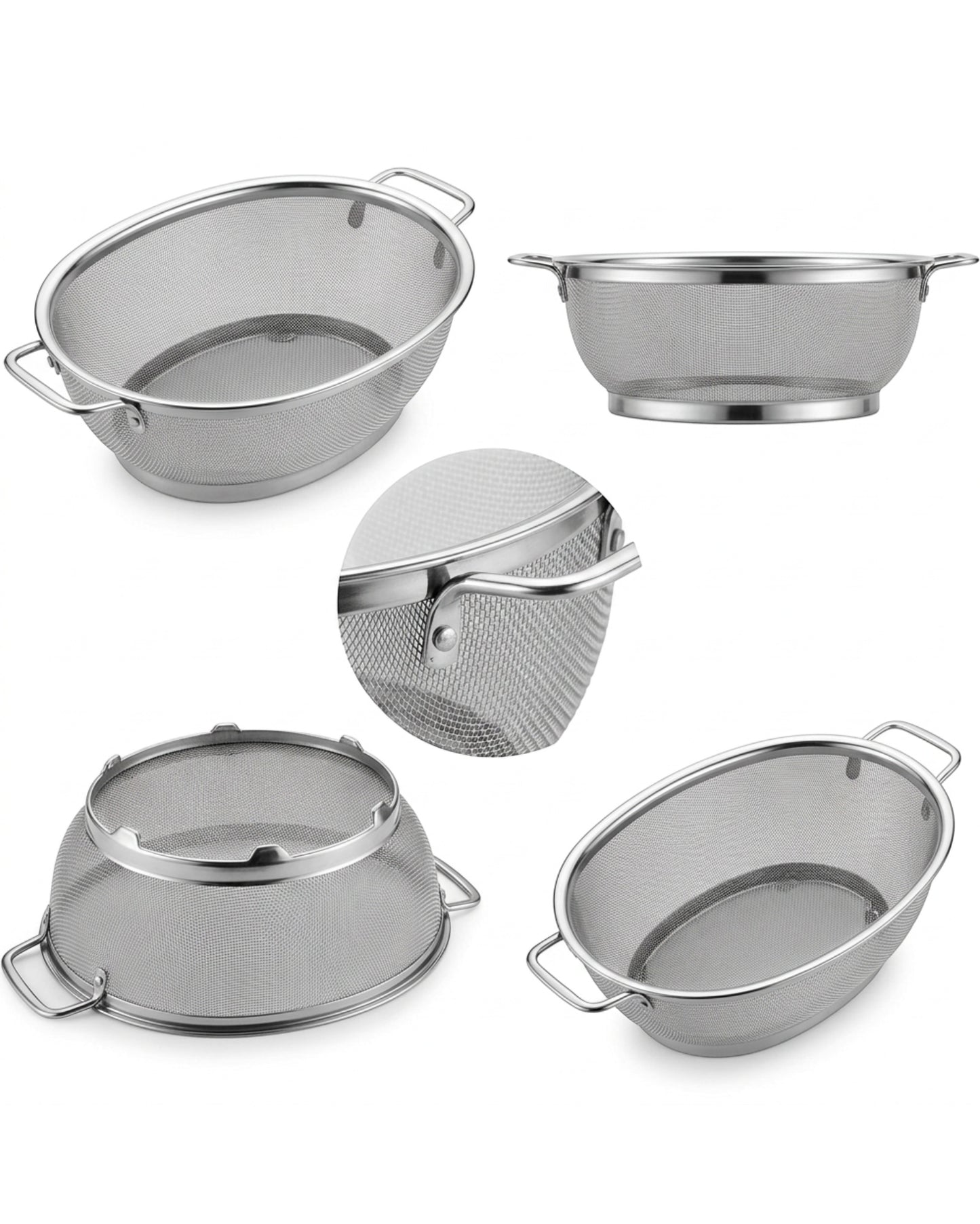 Fbkmx Oval Stainless Mesh Draining Basket 11 in