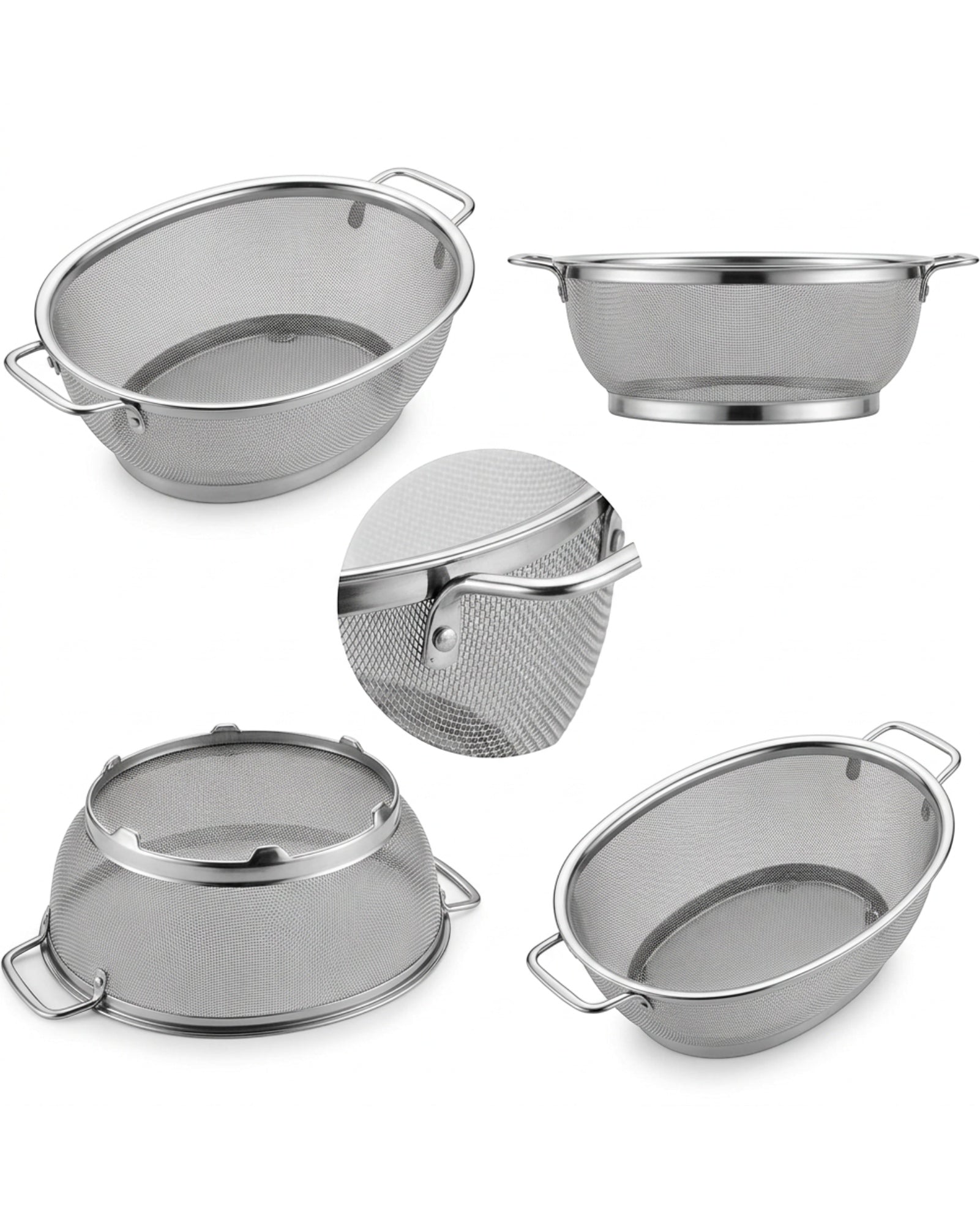 Fbkmx Oval Stainless Mesh Draining Basket 11 in