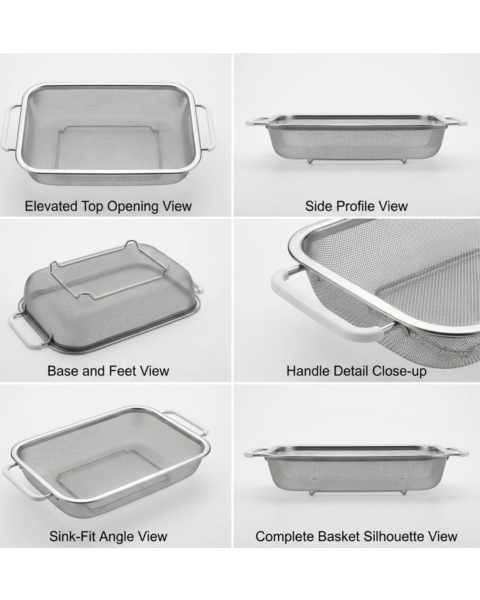 Fbkmx Rectangular Over Sink Mesh Strainer 13 in