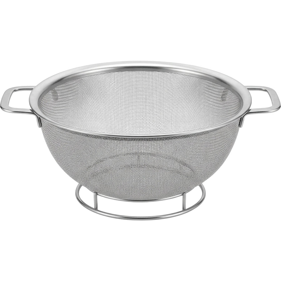 Fbkmx Rimrest Round Stainless Steel Mesh Colander 10 in Silver